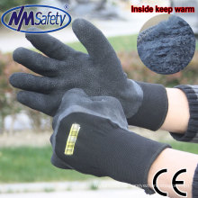 NMSAFETY industrielle schwarze Latexhandkundenspezifische Winterschutzhandschuhe